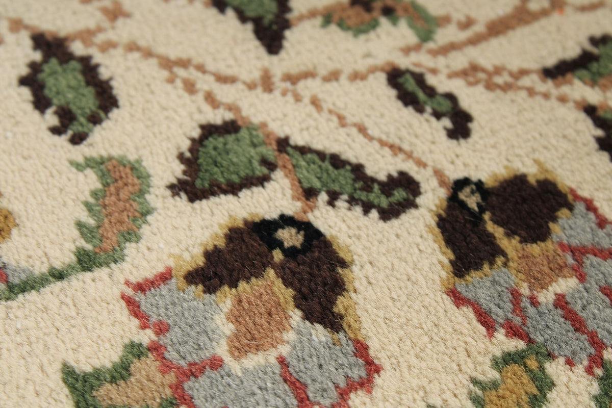 3x7 Ivory and Black Turkish Traditional Runner