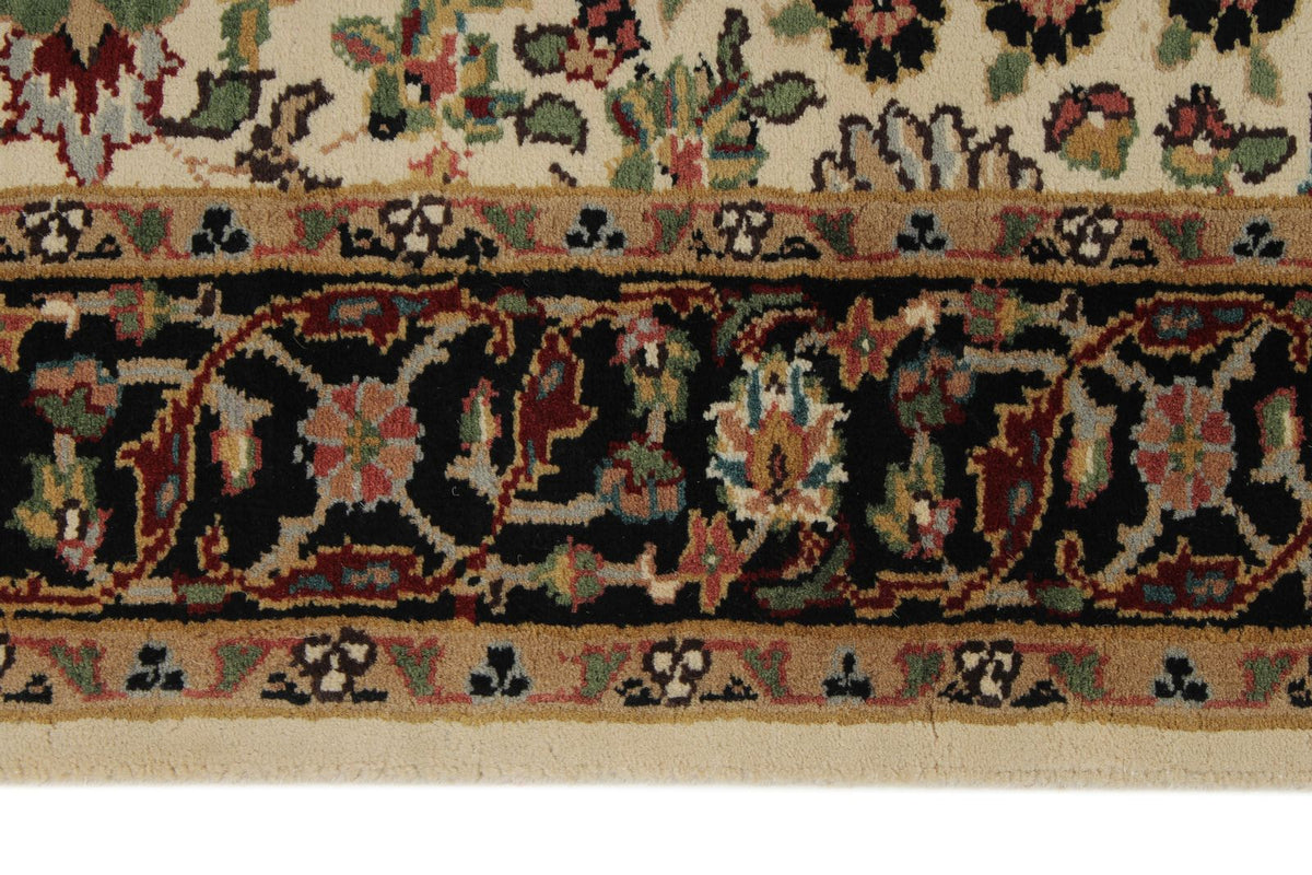3x7 Ivory and Black Turkish Traditional Runner
