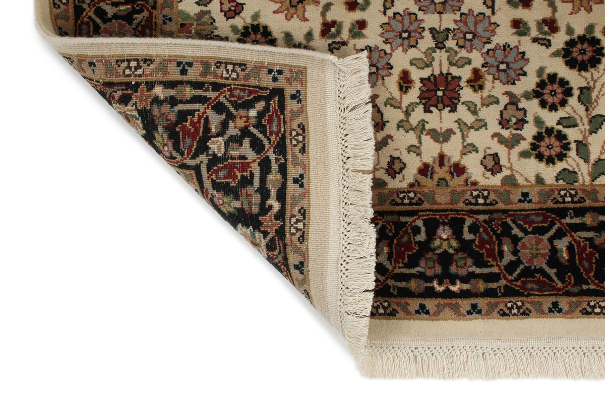 3x7 Ivory and Black Turkish Traditional Runner