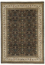 8x12 Black and Ivory Turkish Traditional Rug