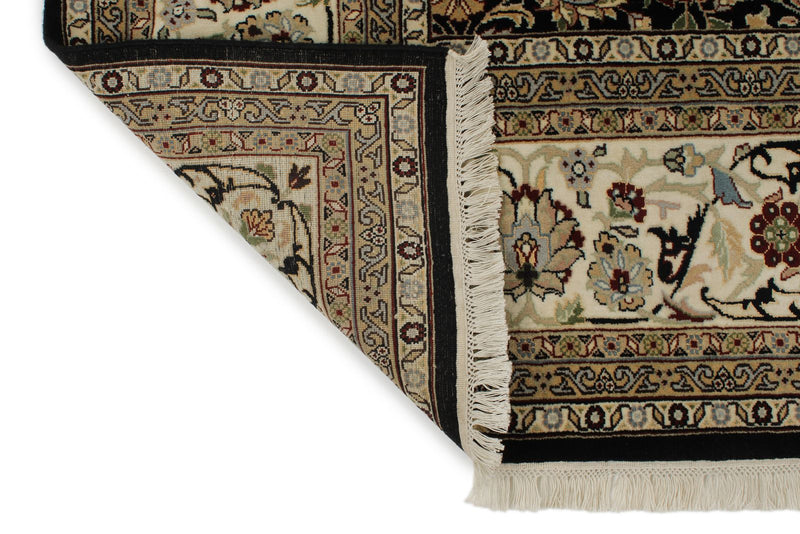 8x12 Black and Ivory Turkish Traditional Rug