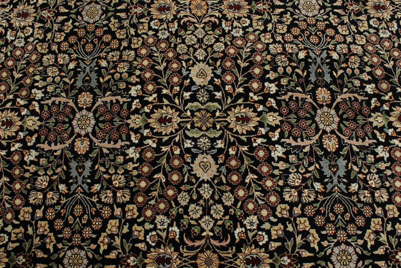8x12 Black and Ivory Turkish Traditional Rug