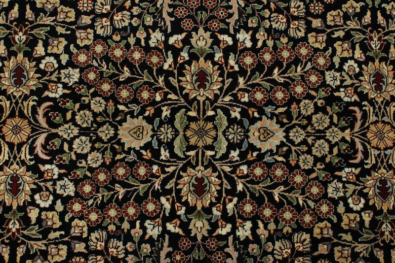 8x12 Black and Ivory Turkish Traditional Rug