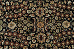 8x12 Black and Ivory Turkish Traditional Rug