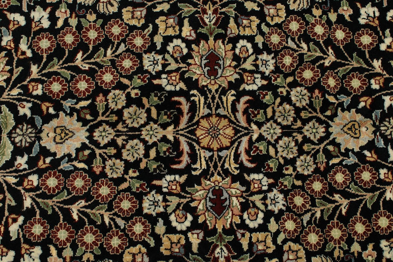 8x12 Black and Ivory Turkish Traditional Rug