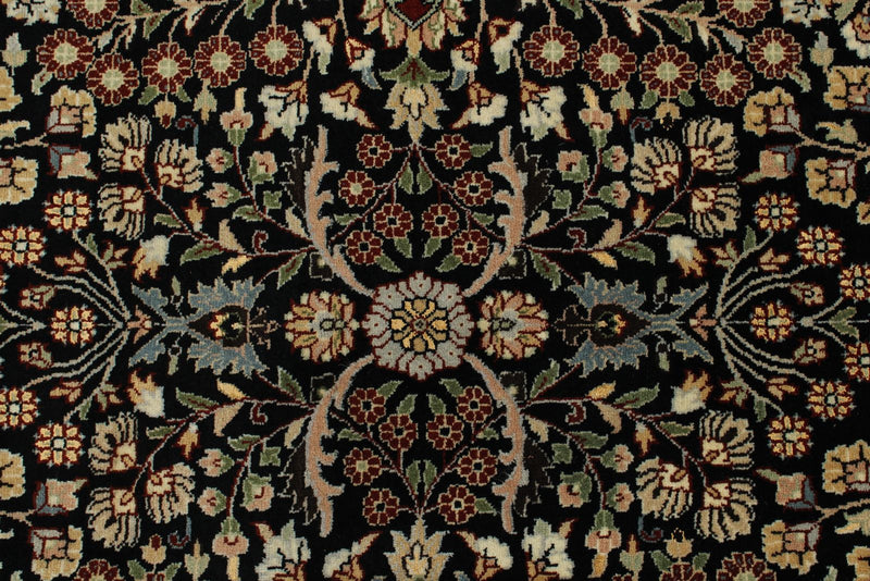 8x12 Black and Ivory Turkish Traditional Rug