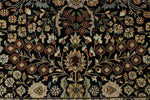 8x12 Black and Ivory Turkish Traditional Rug
