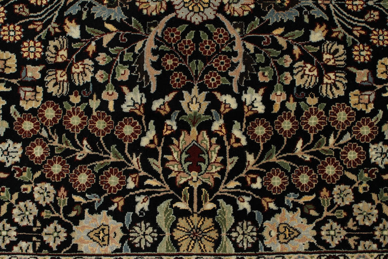 8x12 Black and Ivory Turkish Traditional Rug