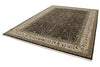 8x12 Black and Ivory Turkish Traditional Rug
