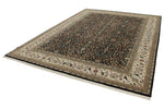 8x12 Black and Ivory Turkish Traditional Rug