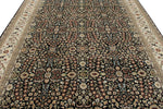 8x12 Black and Ivory Turkish Traditional Rug