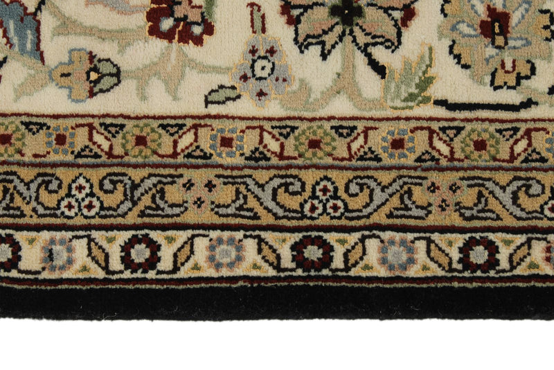 8x12 Black and Ivory Turkish Traditional Rug