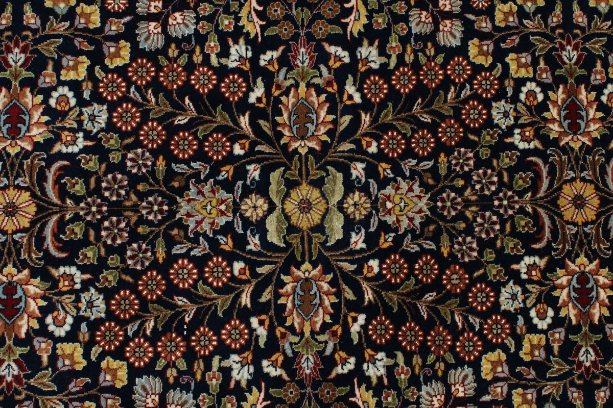 6x8 Black and Burgundy Turkish Traditional Rug