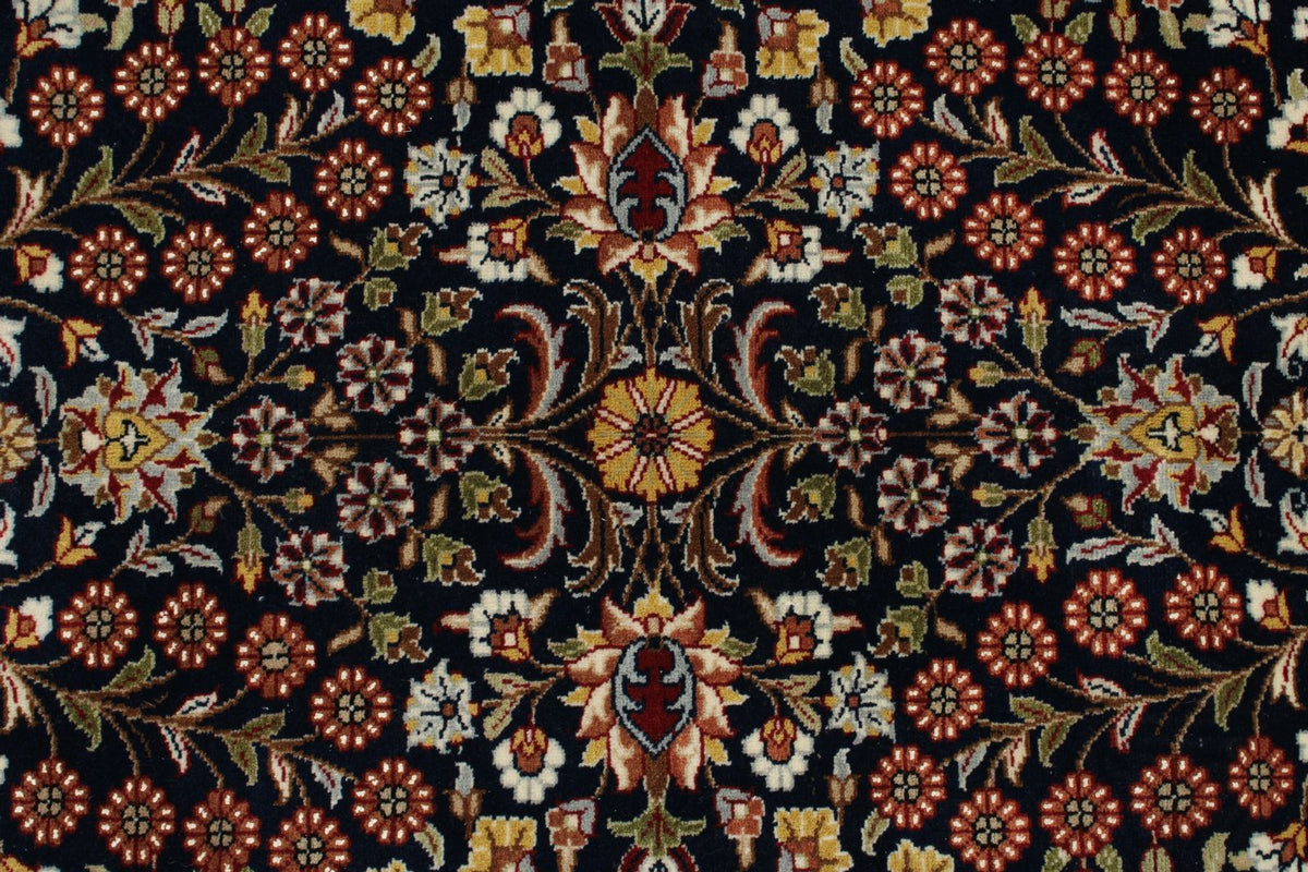 6x8 Black and Burgundy Turkish Traditional Rug