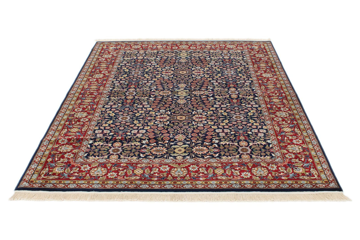 6x8 Black and Burgundy Turkish Traditional Rug