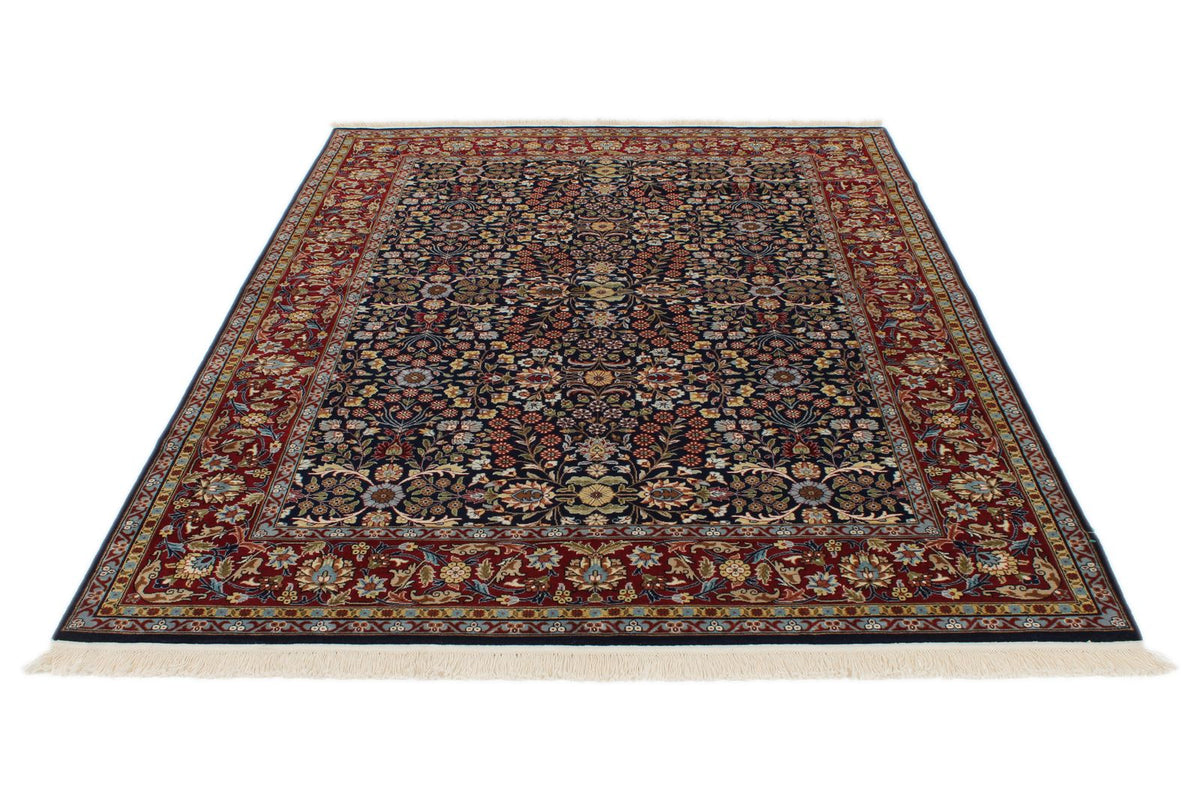 6x8 Black and Burgundy Turkish Traditional Rug