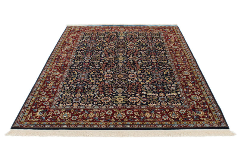 6x8 Black and Burgundy Turkish Traditional Rug