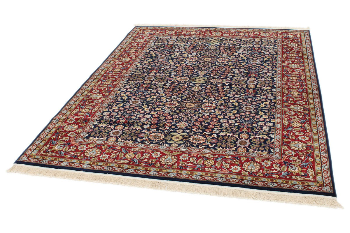 6x8 Black and Burgundy Turkish Traditional Rug