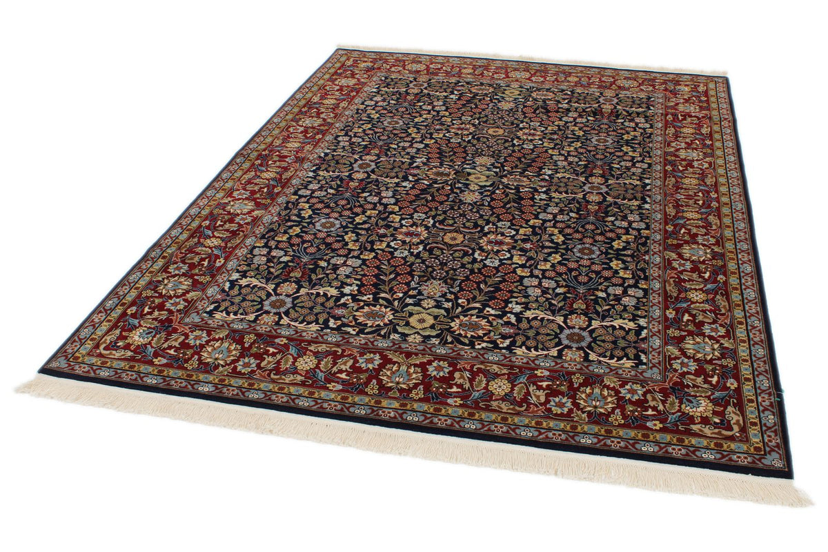 6x8 Black and Burgundy Turkish Traditional Rug