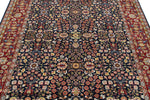 6x8 Black and Burgundy Turkish Traditional Rug