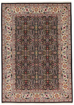 8x12 Black and Ivory Turkish Traditional Rug