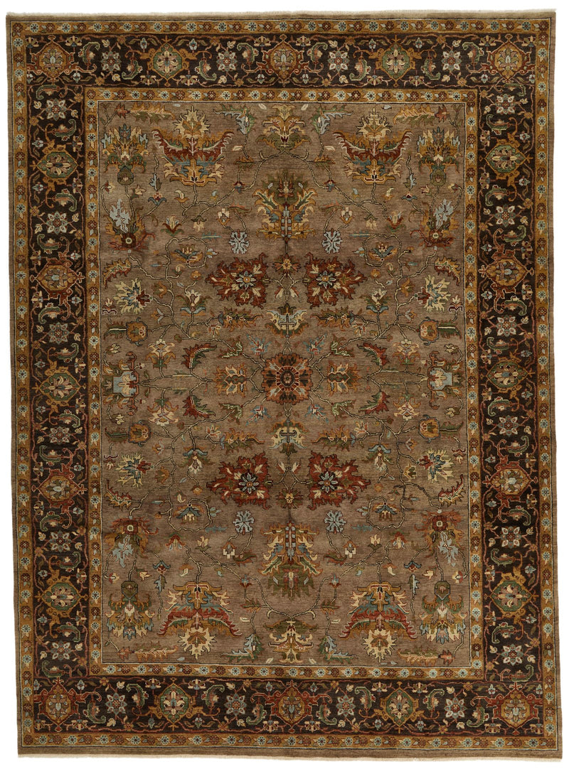 9x12 Light Brown and Brown Persian Rug