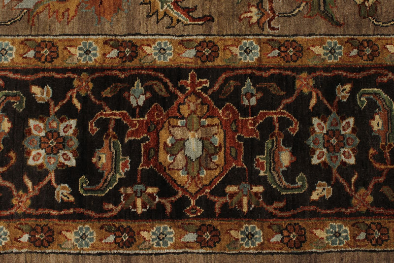 9x12 Light Brown and Brown Persian Rug