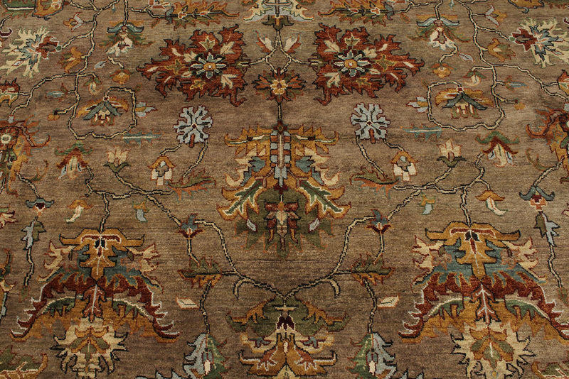 9x12 Light Brown and Brown Persian Rug