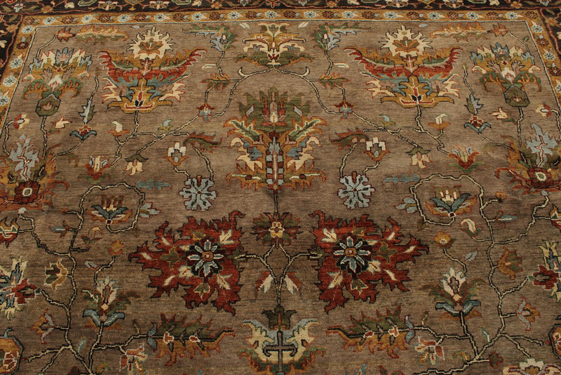9x12 Light Brown and Brown Persian Rug