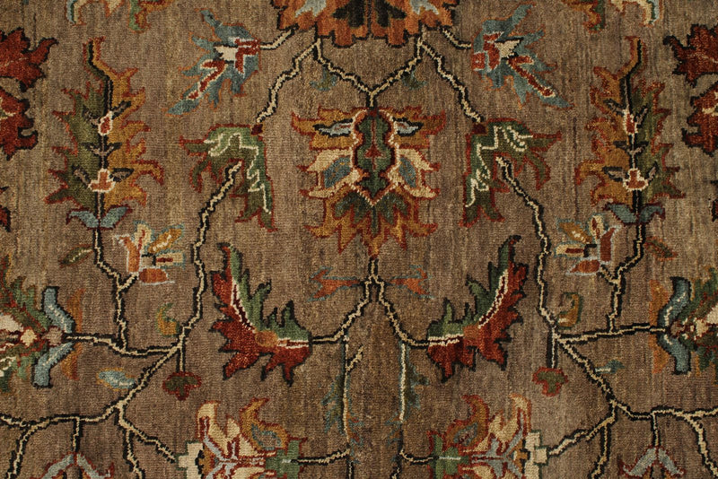 9x12 Light Brown and Brown Persian Rug