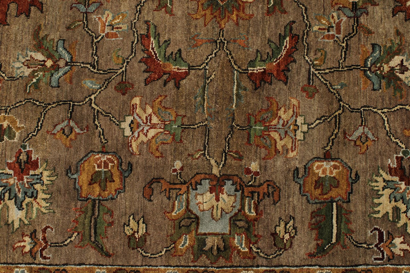 9x12 Light Brown and Brown Persian Rug