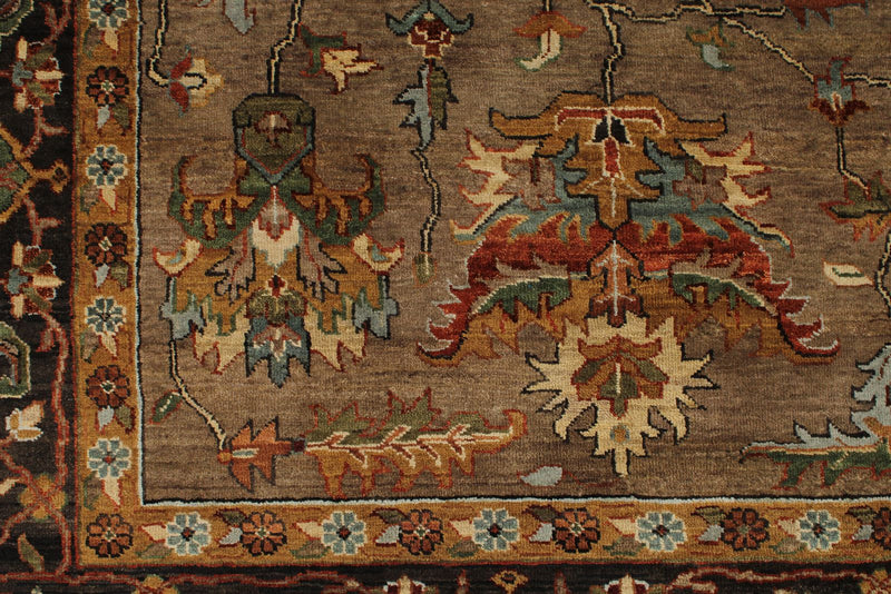 9x12 Light Brown and Brown Persian Rug