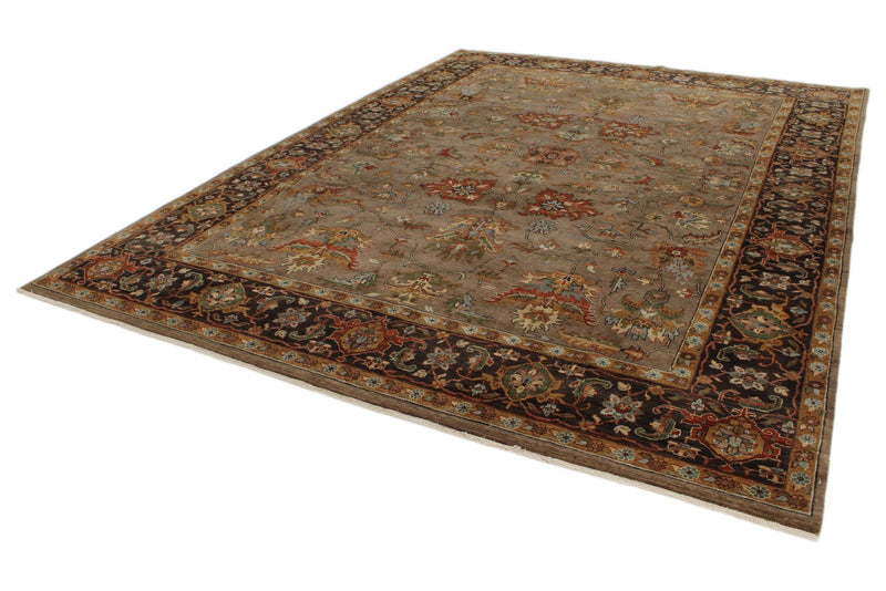 9x12 Light Brown and Brown Persian Rug
