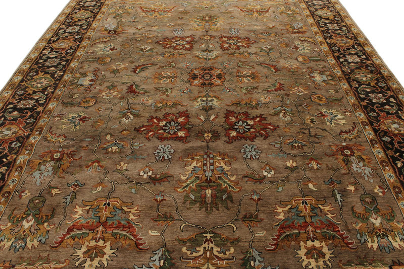 9x12 Light Brown and Brown Persian Rug