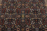 8x11 Navy and Ivory Turkish Silk Rug