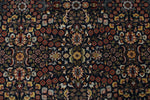 8x11 Navy and Ivory Turkish Silk Rug