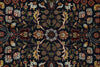 8x11 Navy and Ivory Turkish Silk Rug