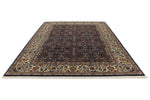 8x11 Navy and Ivory Turkish Silk Rug