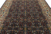 8x11 Navy and Ivory Turkish Silk Rug