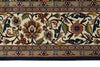 8x11 Navy and Ivory Turkish Silk Rug
