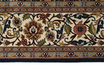 8x11 Navy and Ivory Turkish Silk Rug