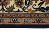 8x11 Navy and Ivory Turkish Silk Rug