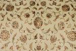 9x12 Ivory and Olive Green Turkish Tribal Rug