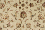 9x12 Ivory and Olive Green Turkish Tribal Rug