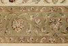 9x12 Ivory and Olive Green Turkish Tribal Rug