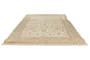 9x12 Ivory and Olive Green Turkish Tribal Rug