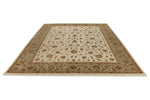 9x12 Ivory and Olive Green Turkish Tribal Rug