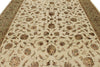 9x12 Ivory and Olive Green Turkish Tribal Rug