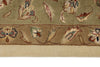 9x12 Ivory and Olive Green Turkish Tribal Rug