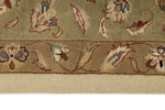 9x12 Ivory and Olive Green Turkish Tribal Rug